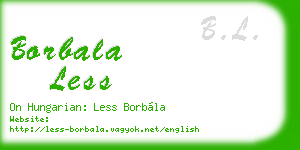 borbala less business card