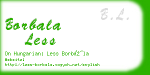 borbala less business card